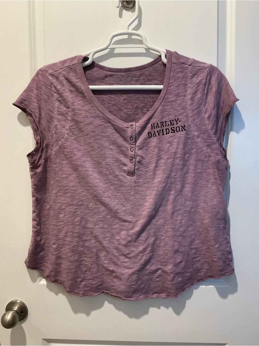 Harley-Davidson Women's Lavender Henley Tee